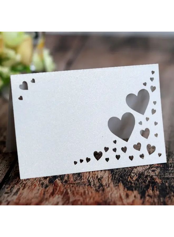 Purple Heart Shaped Place Cards 30 Pcs Elegant Wedding Banquet Table Name Cards - Image 4